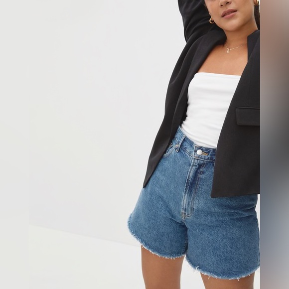 Everlane The A-Line Denim Short in medium indigo - size 33 - Picture 4 of 13